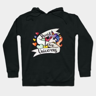 Peace love Unicorns Hoodie